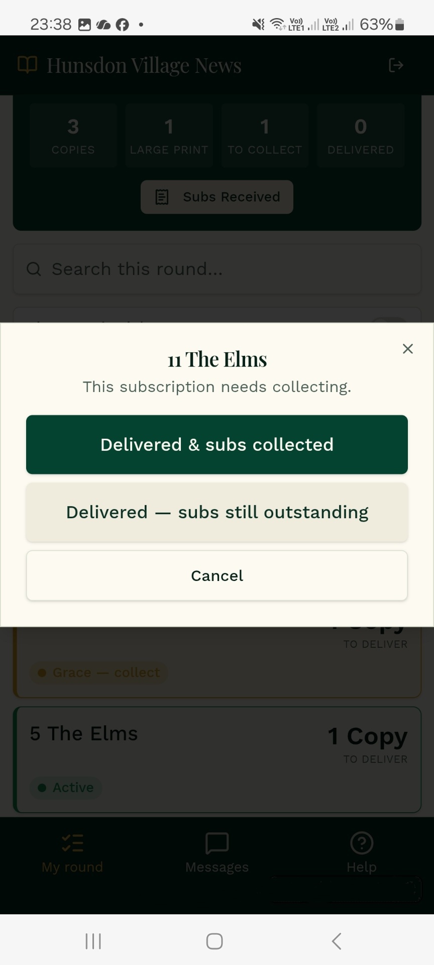Confirm delivery and payment